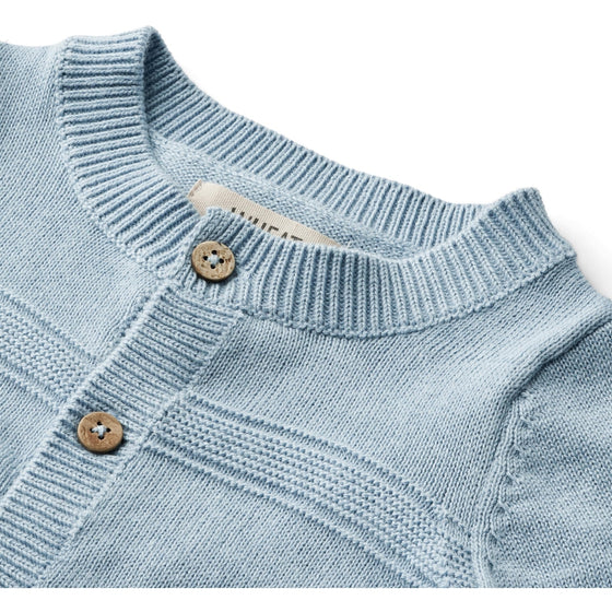 Baby Blue Knit Cardigan - Wheat