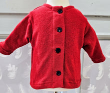  Red Cardigan with Blue Buttons - Ruth Lednik