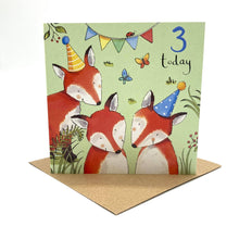  3rd Birthday Card - Fox - Ink Snail Limited