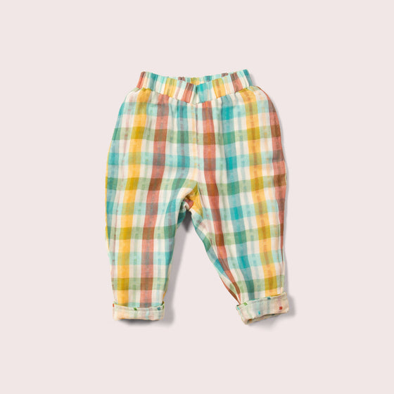 Rainbow Double Cloth Reversible Pull On Trousers - Little Green Radicals