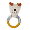 Cotton Knit & Silicone Teether Rattle - Dog - Sophie Home