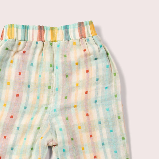 Rainbow Double Cloth Reversible Pull On Trousers - Little Green Radicals