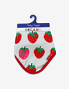 Organic Strawberry Print Dribble Bib - Toby Tiger