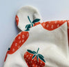 Organic cotton Baby sleep suit  in Cream/Strawberry print - Eddie & Bee