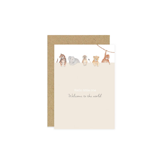 Safari Welcome to the World Baby Card - Little Roglets