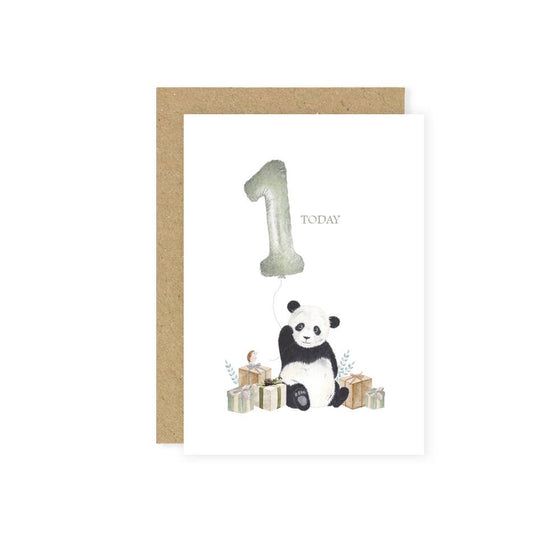 Panda 1st Birthday Card - Little Roglets