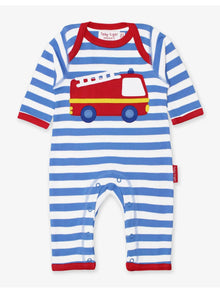  Organic Fire Engine Applique Sleepsuit - Toby Tiger