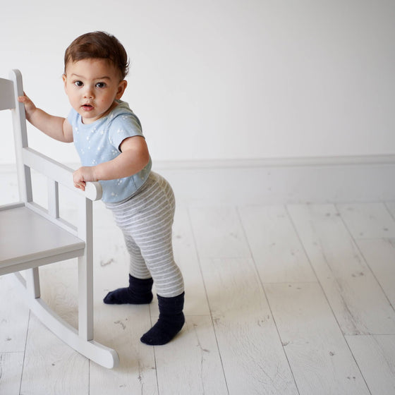 Non-Slip Stay on Baby and Toddler Socks - Plain Navy - The Little Sock Company