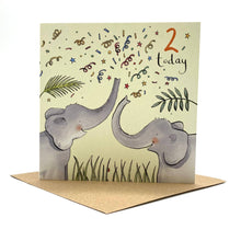  2nd Birthday Card - Elephants - Ink Snail Limited