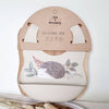 Silicone bib with Hedgehog collection tray - Beige