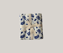  Large Organic Cotton Muslin Swaddle Blanket - Matisse Blue - Solstice Stories