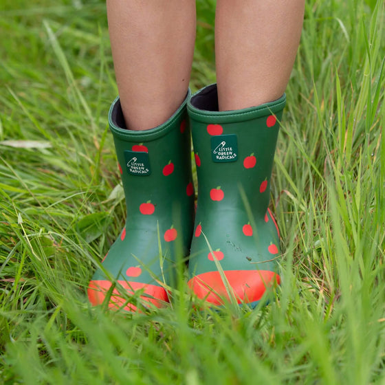 Red Apples Lined Classic Wellington Boots - Little Green Radicals