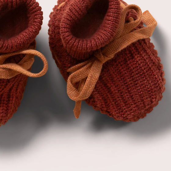 Hazelnut Knitted Booties - Little Green Radicals