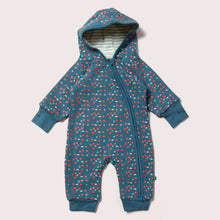  Blue Flowers Reversible Hooded Snug As A Bug Suit - Little Green Radicals