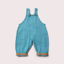  Horizon Blue Striped Roll Up Dungarees - Little Green Radicals