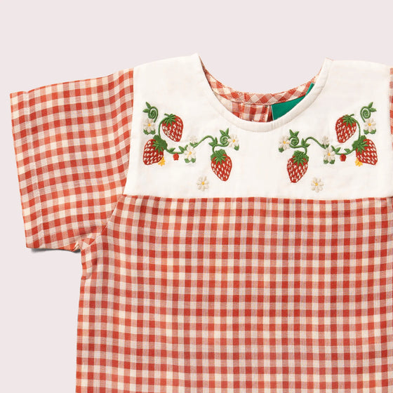 Little Red Check Loose Short Sleeve Top - Little Green Radicals