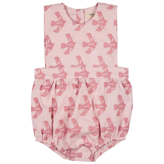 Bib Romper - Flying Bird - Pigeon Organics