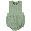 Bib Romper (Seersucker Check) - Green - Pigeon Organics