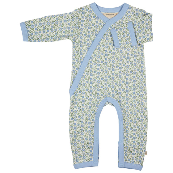 Kimono Romper - Ditsy, Blue - Pigeon Organics