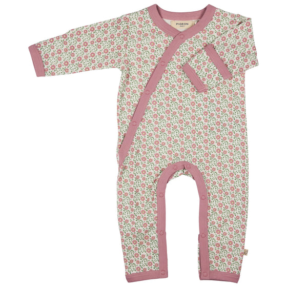 Kimono Romper - Ditsy, Pink - Pigeon Organics