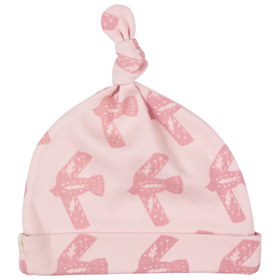 Knotted Hat with Flying Bird Print - Pigeon Organics