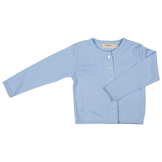 Pointelle Cardigan - Pale Blue - Pigeon Organics