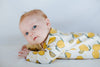 Organic cotton Baby sleepsuit  in Cream with Lemon print - Eddie & Bee