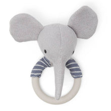  Cotton Knit & Silicone Teether Rattle - Elephant