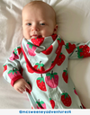 Organic Strawberry Print Dribble Bib - Toby Tiger