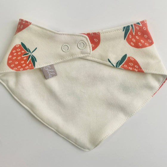 Organic cotton Baby sleep suit  in Cream/Strawberry print - Eddie & Bee