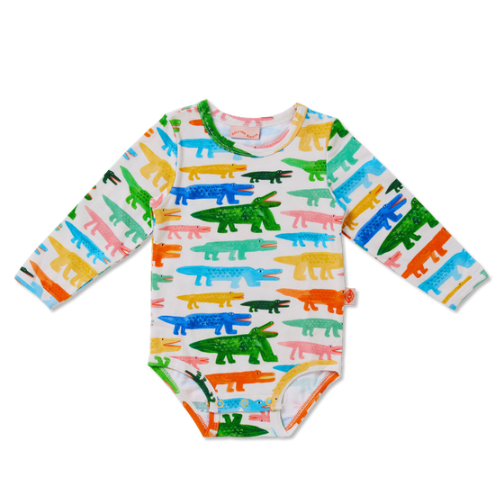 Crocodile Smile Long Sleeve Bodysuit - Halcyon Nights